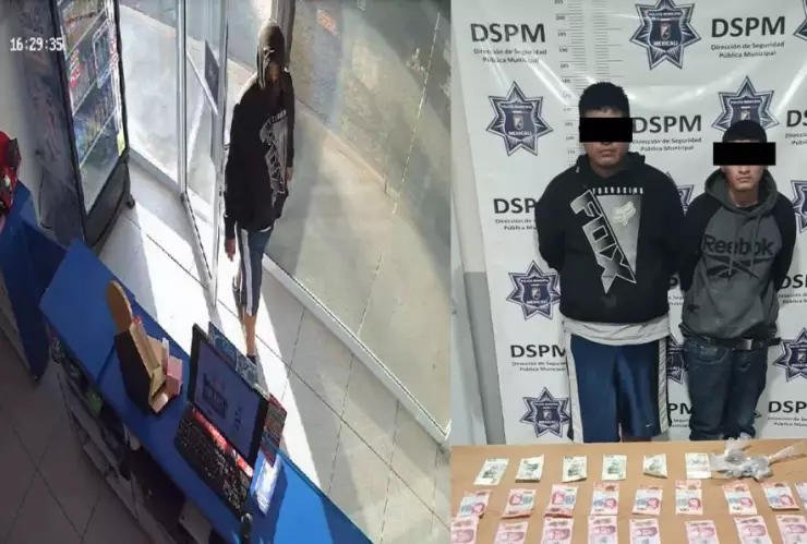 Dos detenidos por asalto en farmacia de Valle de Puebla en Mexicali sábado 9 de noviembre de 2024
