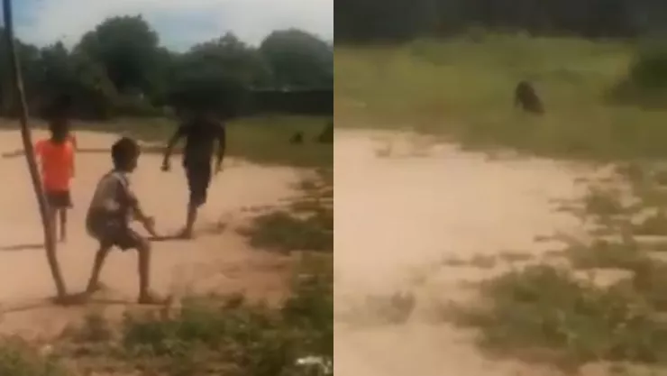 Niños que jugaban futbol captan un duende en Argentina