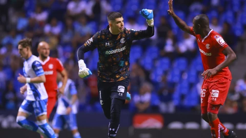 Tiago Volpi festeja gol contra el Puebla Jornada 14 Clausura 2023