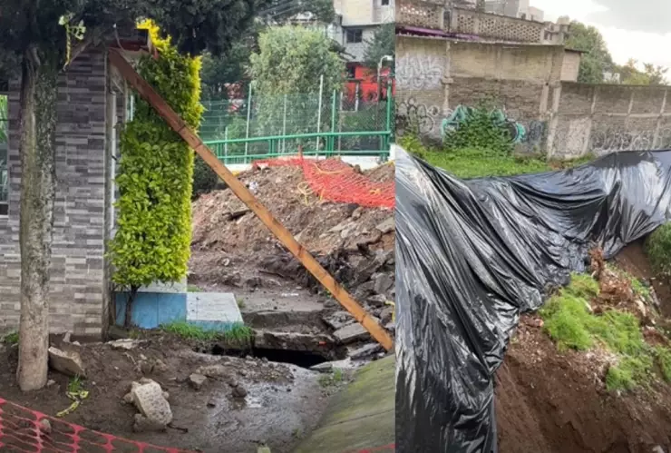 Departamentos en riesgo de colapso por deslizamiento de barranca en Magdalena Contreras