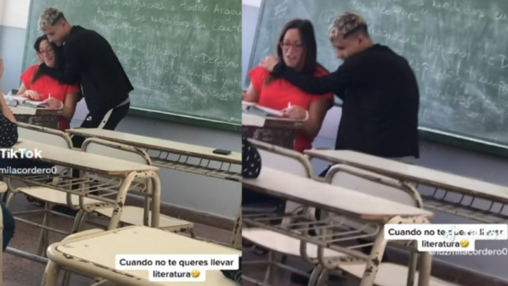 joven le baila sensual a su maestra