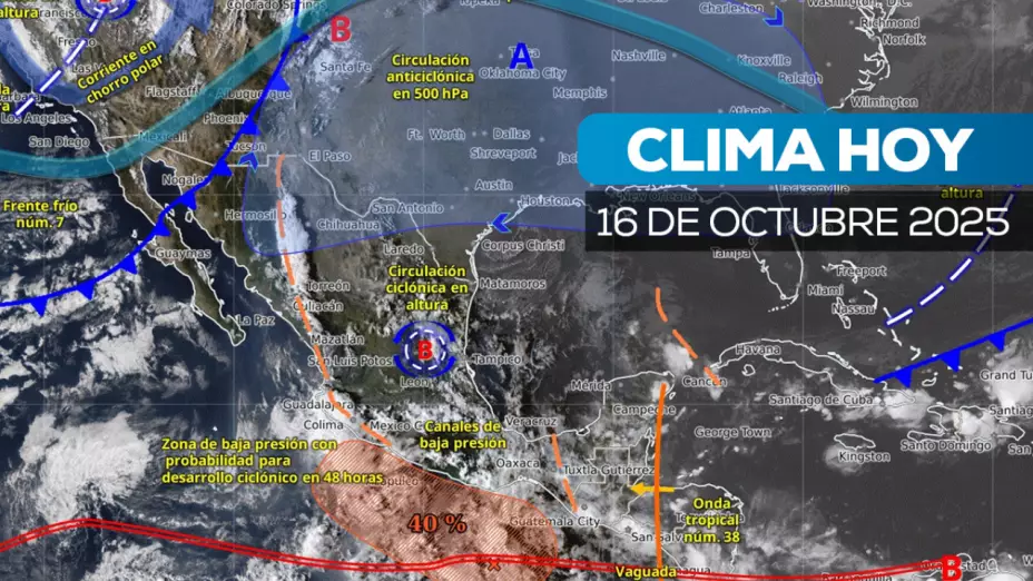 clima en México hoy 16 de octubre