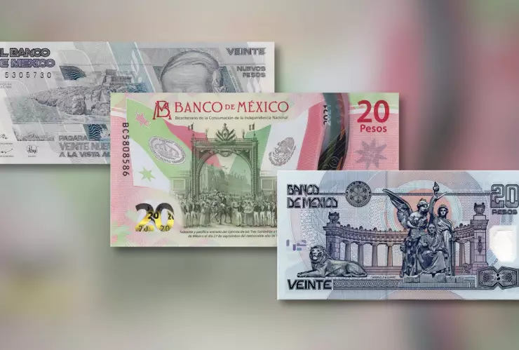 billetes con la Bandera del Ejército de las Tres Garantías.jpg
