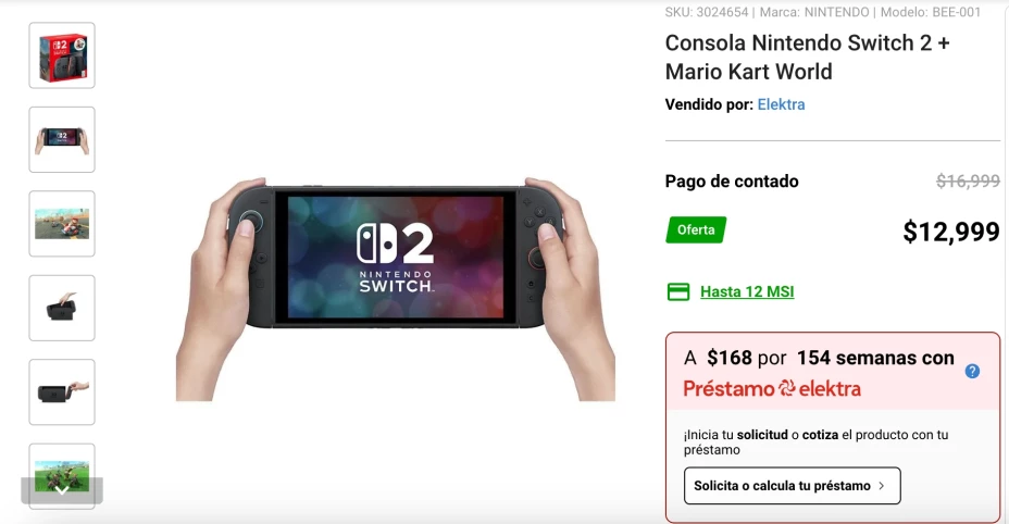 Así es la consola Nintendo que vende Elektra