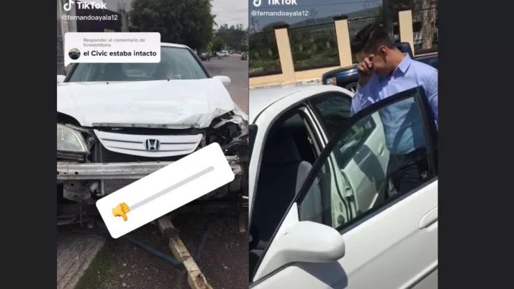 Chico choca su auto después de que le regalan auto