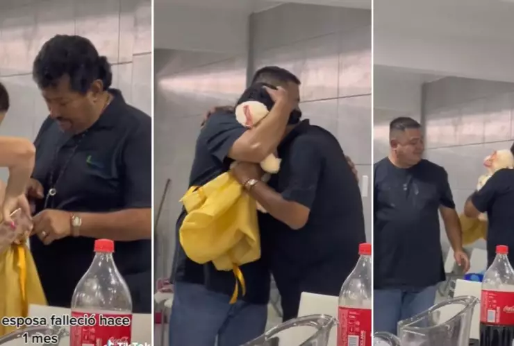 hombre rompe en llanto al recibir un oso de peluche con la voz de su esposa fallecida.jpg