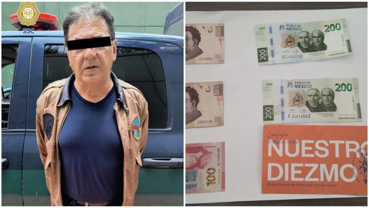 Hombre detenido por robo de limosnas en CDMX