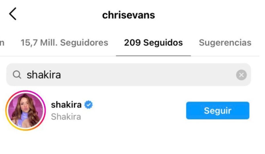 Chris Evans comienza a cortejar a Shakira en redes sociales