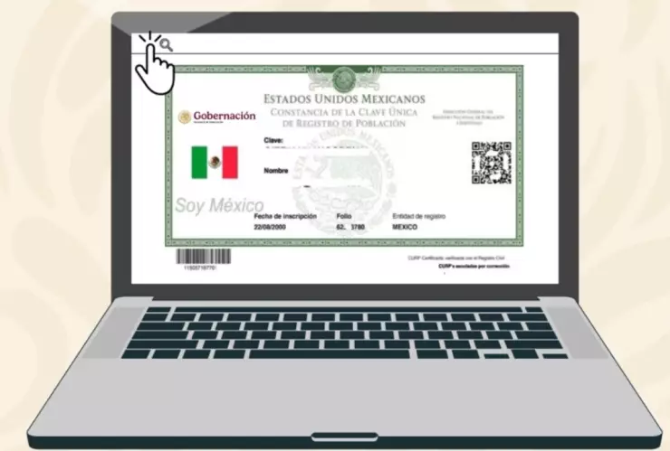 Ejemplo de cómo se ve una CURP en México.