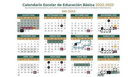 calendario escolar 2022 -20223 de la SEP