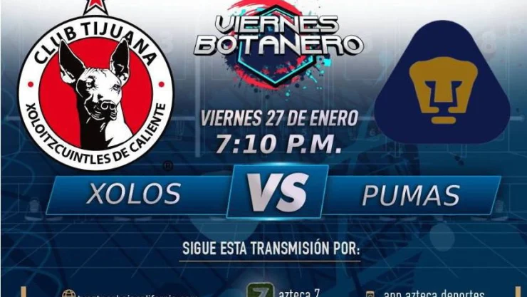 Xolos vs Pumas ¿Cuándo y dónde ver el partido del Clausura 2023