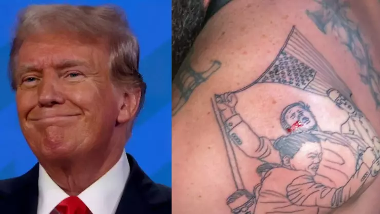 VIDEO_ Un hombre se TATUÓ el atentado contra Donald Trump y las redes reaccionan