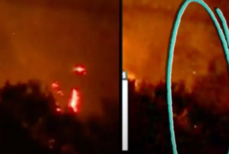 gigante extraña criatura captada incendio chile video