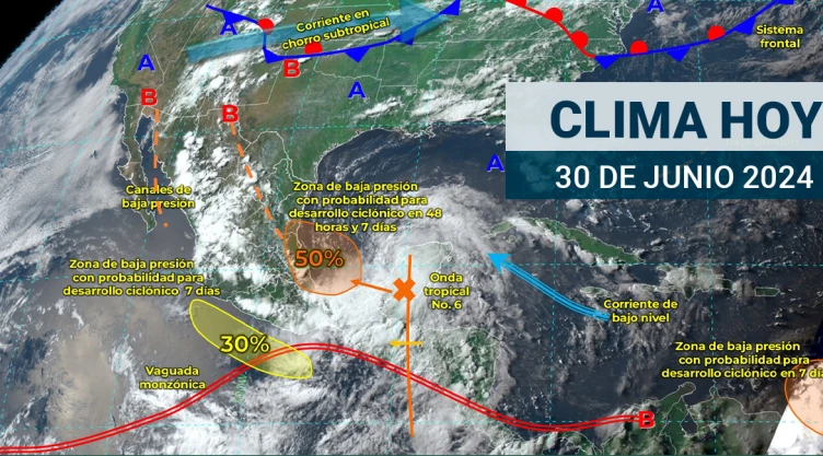 ¿Intensas lluvias en México Este 30 de junio se esperan torrenciales en distintos estados