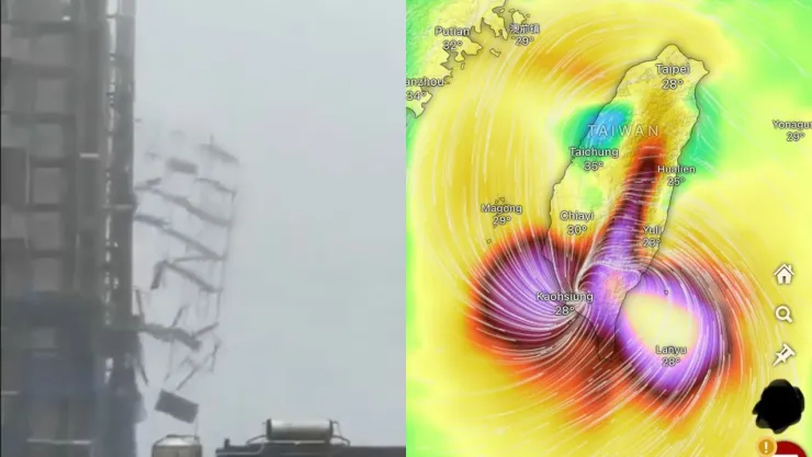 VIDEO | Tifón Podul impacta en costas de Taiwán HOY y provoca derrumbes en el país