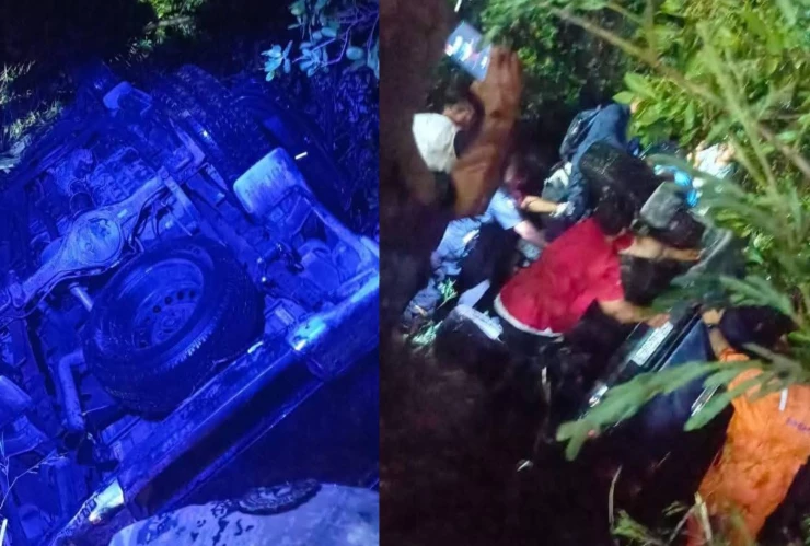 5 personas resultan HERIDAS tras volcadura de camioneta; un rayo la provocó