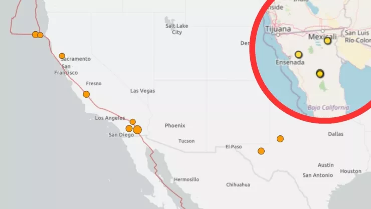 Sismos california y Baja California del 10 al 11 de julio de 2025
