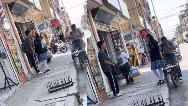 Papá espera a que su hija adolescente termine de BESARSE con el NOVIO