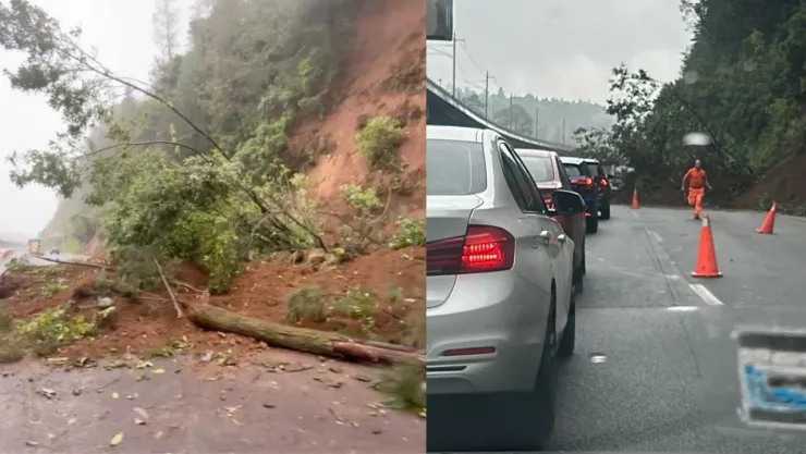 Deslave de cerro en autopista México-Toluca; no hay personas heridas