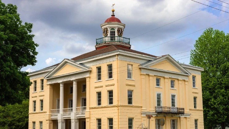 Un rincón de Bishop Hill, en Illinois.