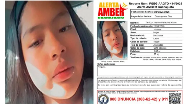 alerta-amber-buscan-a-tanitzy-jazmín-palacios-alfaro-desaparecida-en-guanajuato