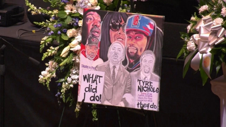 Funeral de Tyre Nichols en Memphis; la vicepresidenta Kamala Harris entre los asistentes.