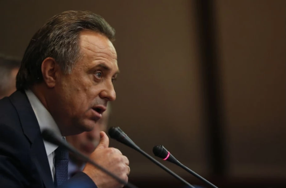 El ministro de Deportes de Rusia, Vitaly Mutko, habla en conferencia de prensa