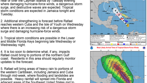 CONFIRMAN formación de la tormenta tropical Rafael y se prevé que se fortalezca a HURACÁN: esta es su ubicación