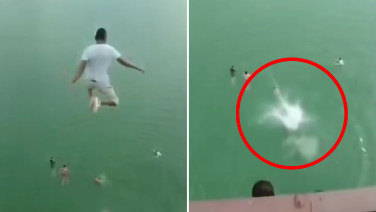 Joven resulta herido tras clavado mal calculado en represa de Barinas, Venezuela.png