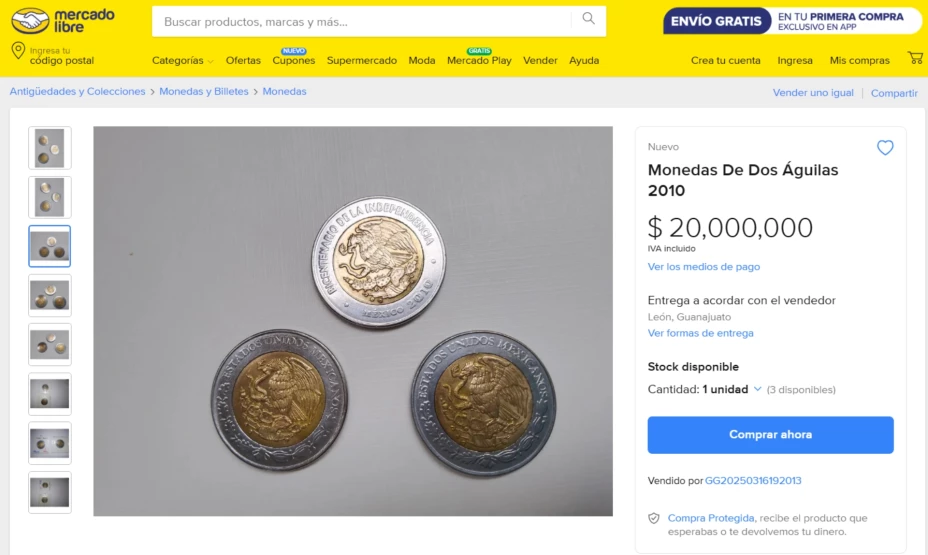 monedas de 5 pesos