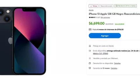 Walmart y su rebaja al iPhone 13 por ser reacondicionado