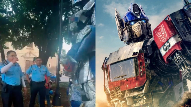 video-optimus-prime-pelea-policia-parque-merida-yucatan
