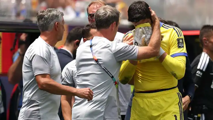 Llora Courtois mundial 2026 España vs Bélgica