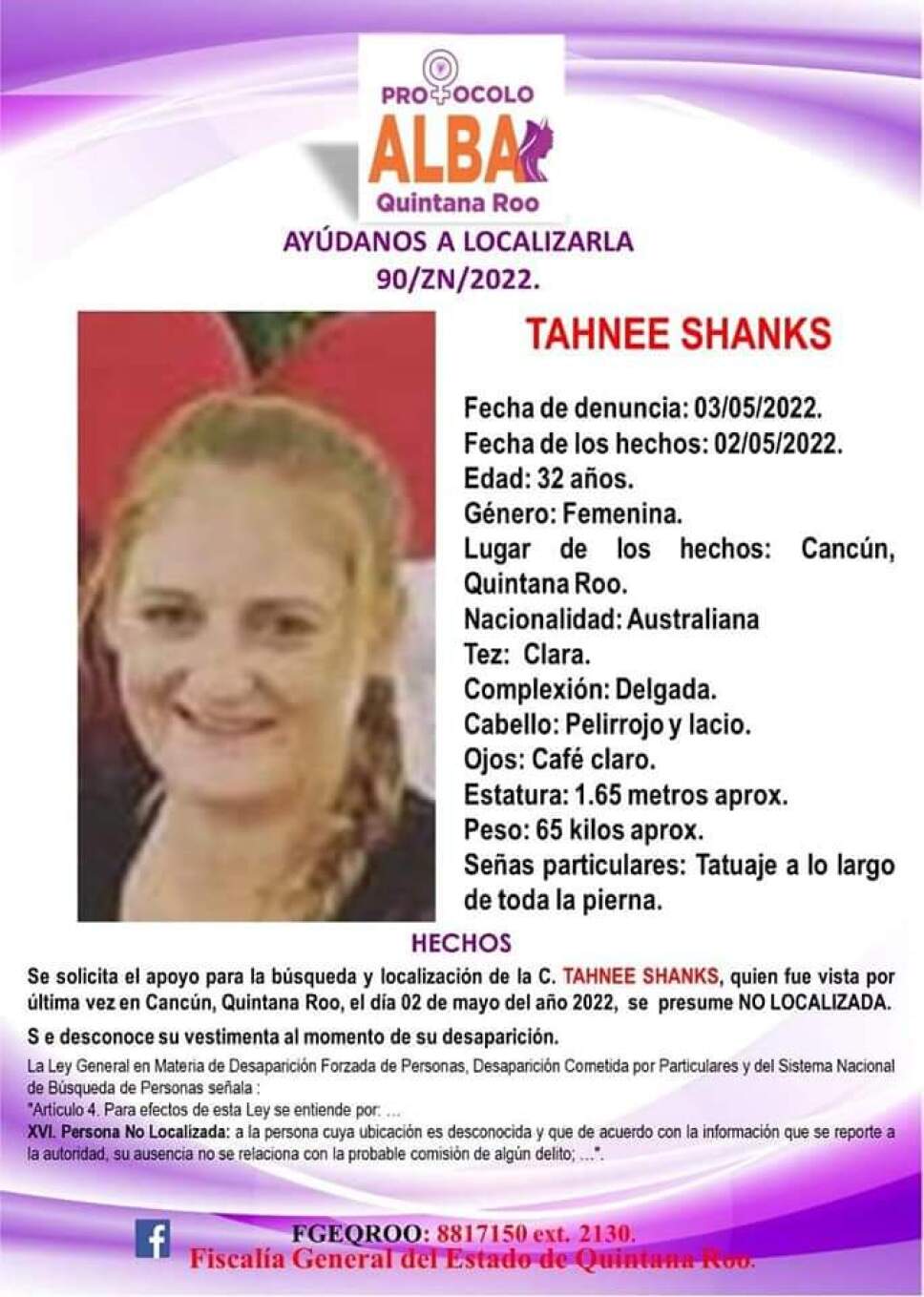 mujer australiana desaparecida en cancun