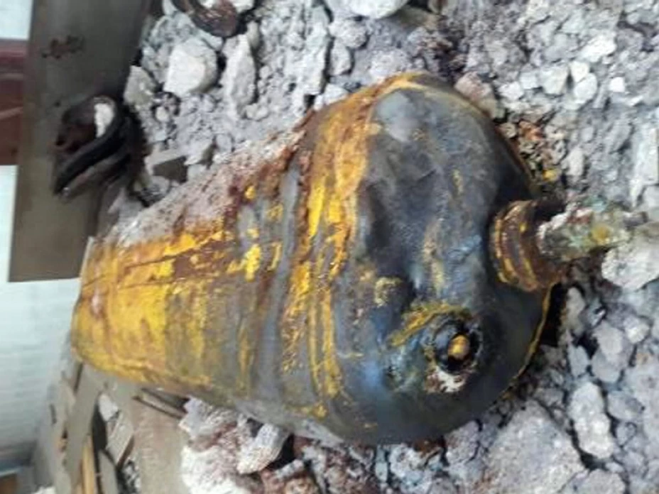 Cilindro con rastros de químicos