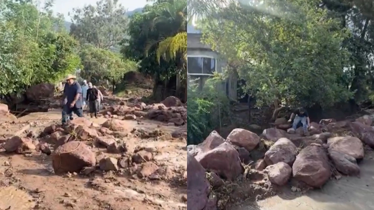 Daños tras tromba en Temascaltepec, Estado de México.