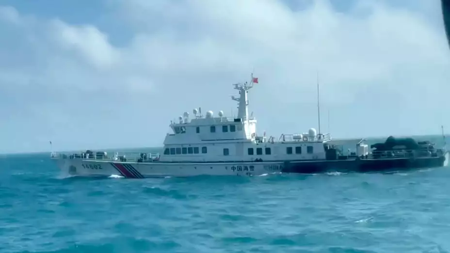 Barco de la Guardia Costera China cerca de las islas taiwanesas Matsu.