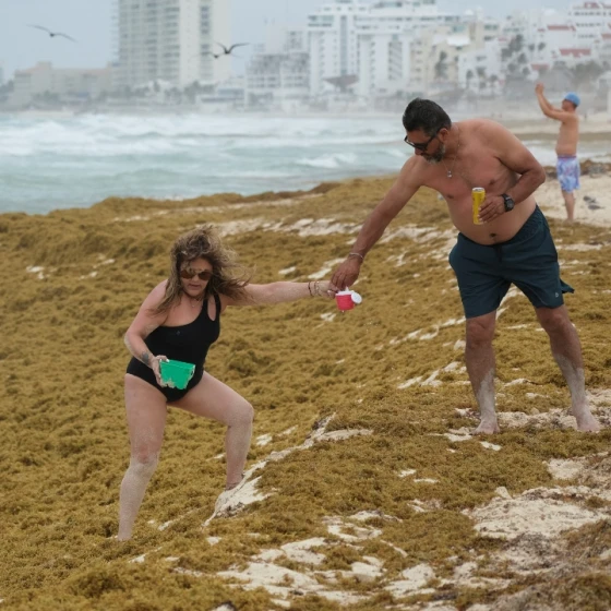 Alerta máxima en la Costa Maya de Quintana Roo: Playas de Mahahual y Xcalak invadidas de Sargazo; más de 3 mil toneladas afectan al turismo y la vida marina.