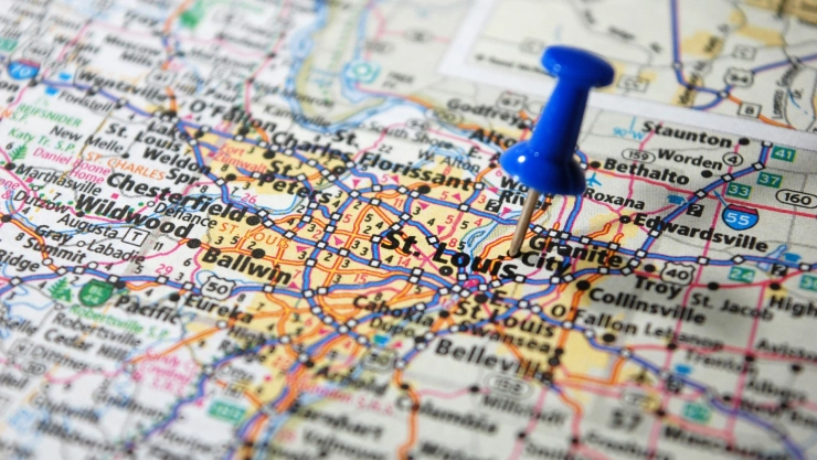Mapa de St. Louis, Missouri