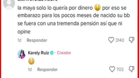 comentario de Karely Ruiz sobre bebé de Maya Nazor