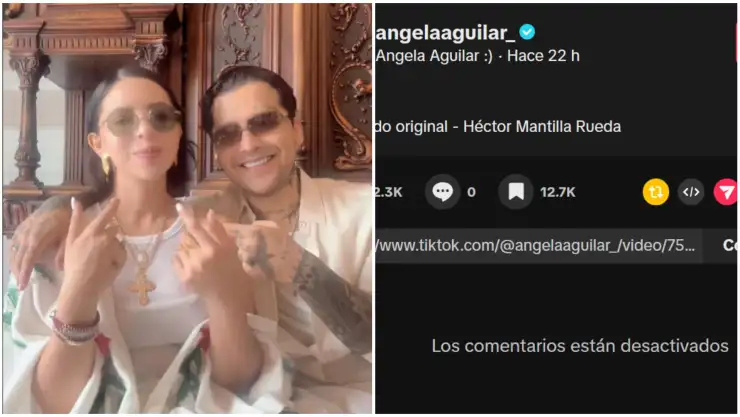 Christian Nodal y Ángela Aguilar tag esposos