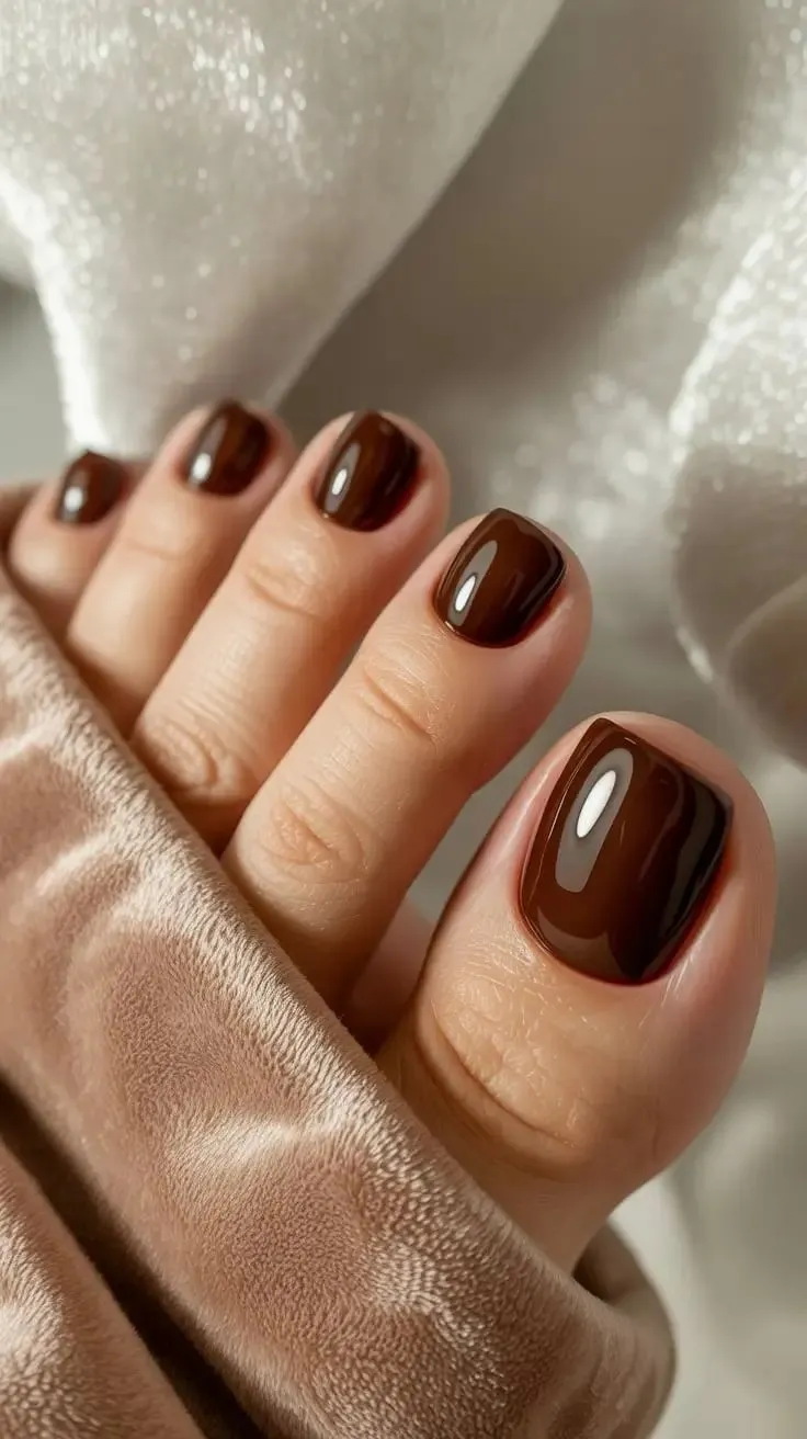 Las uñas marrones son elegantes y sofisticadas
