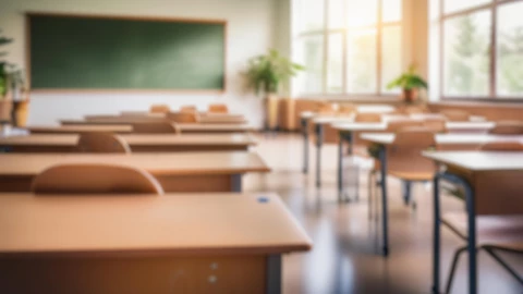 Imagen de un aula vacía.