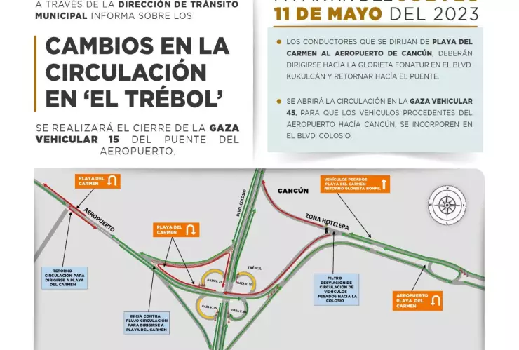 Tráfico en Cancún hoy 10 de mayo