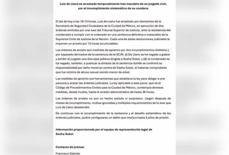 Luis de Llano detenido por caso Sasha Sokol por qué fue arrestado y qué dice la sentencia