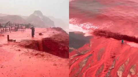 Mar se tiñe de rojo de Irán.