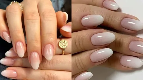 Diseño de uña almendra estilo ombré