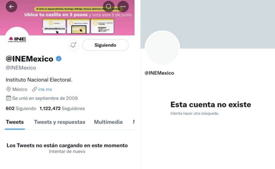 Reportan fallas en cuenta del INE México en Twitter
