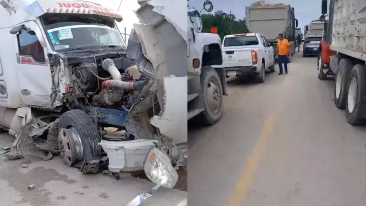 Reportan choque de tráiler y góndola en tramo carretero Juan Sarabia- Ucum; hay un lesionado.jpg