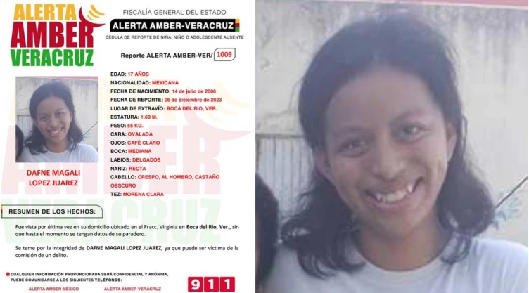 Alerta Amber Dafne Magali Lopez Juárez Veracruz